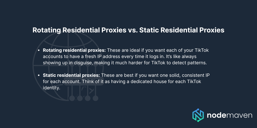 Rotating Residential Proxies vs. Static Residential Proxies