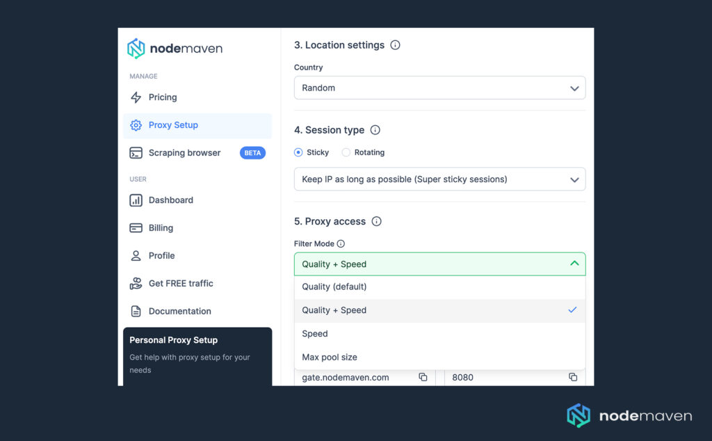 How to Get Fast Proxies With NodeMaven's Filter