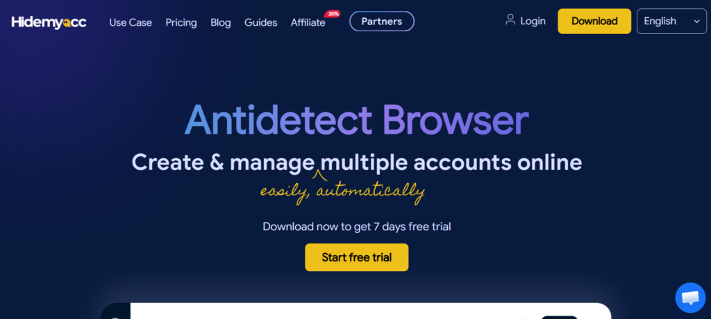 Hidemyacc homepage