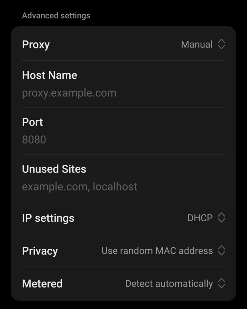 Android Proxy Settings on WiFi - NodeMaven