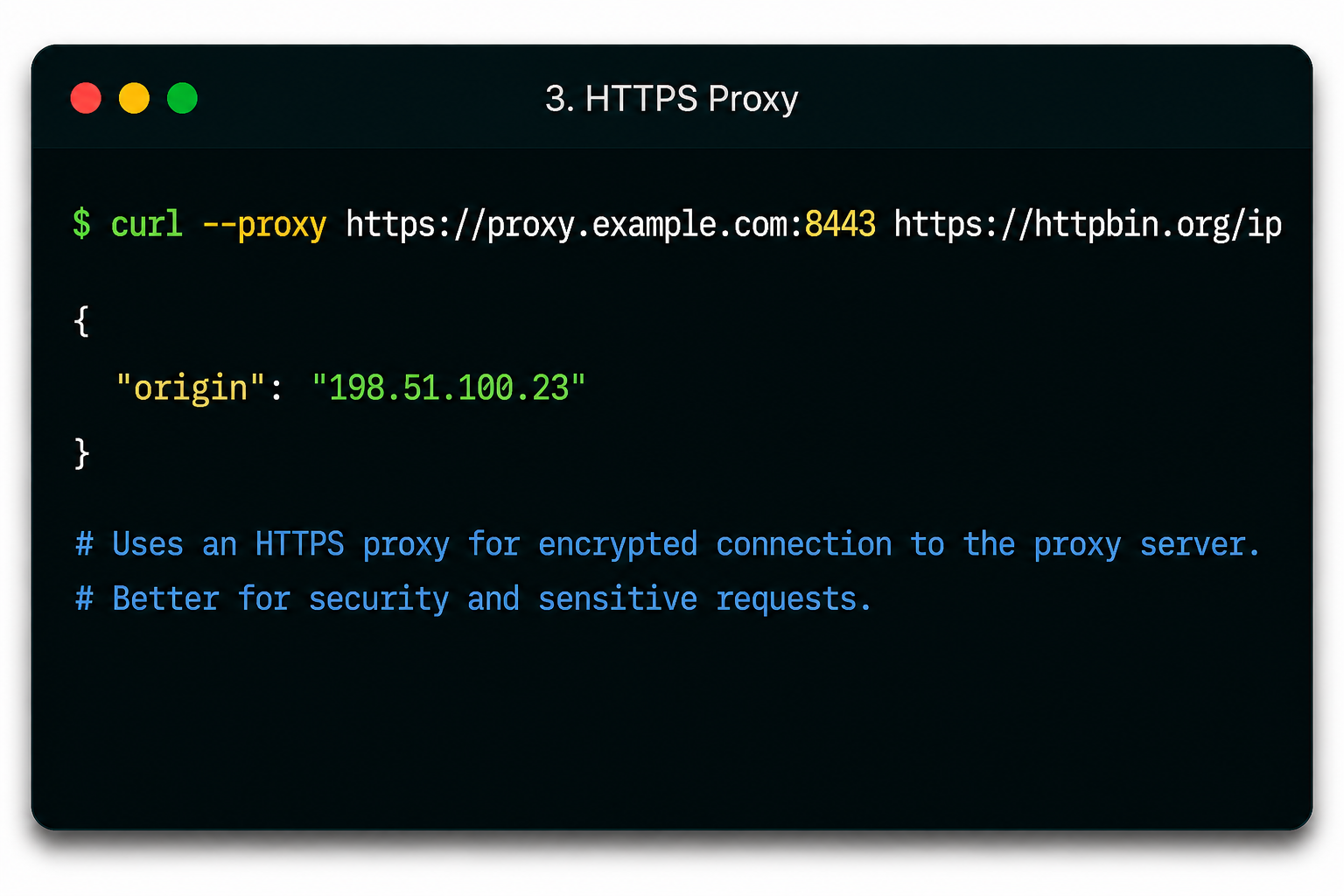 cURL HTTPS proxy setup with encrypted proxy connection example
