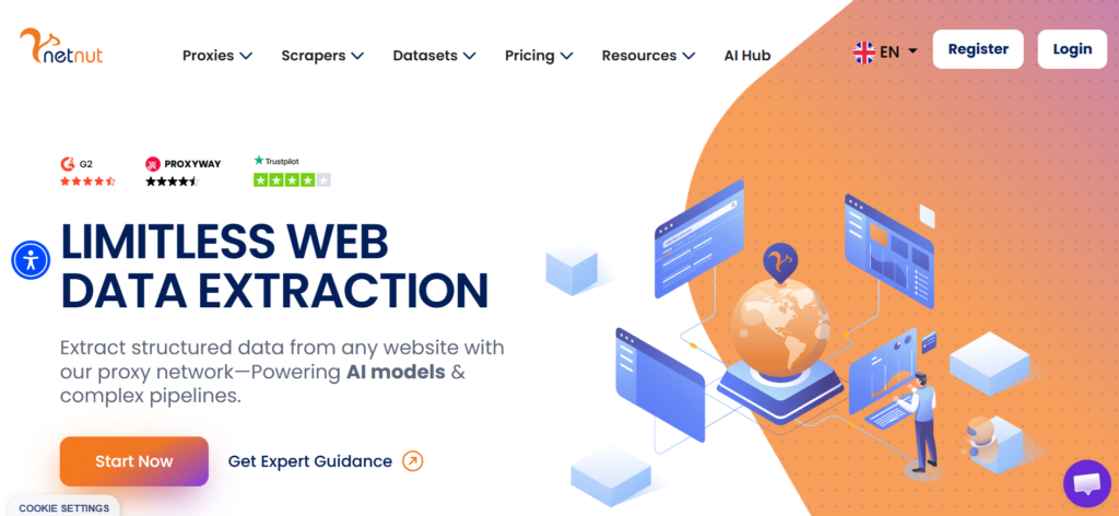 NetNut main page