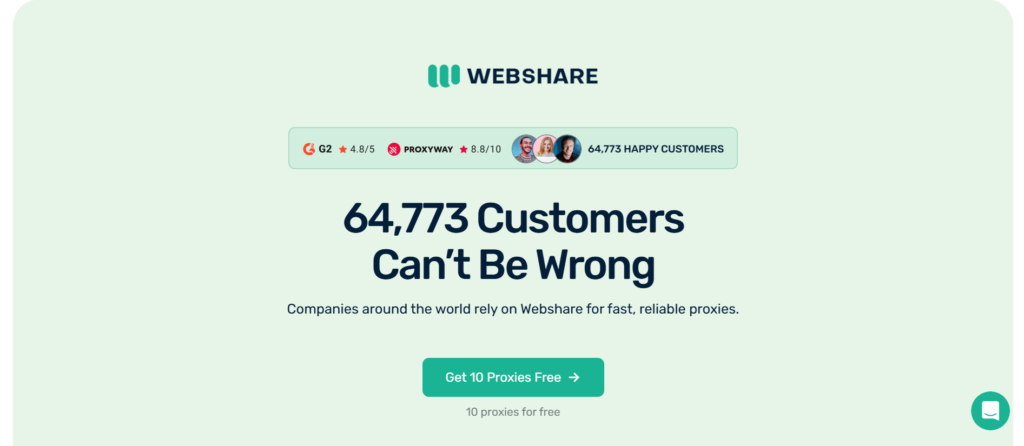 Webshare main page