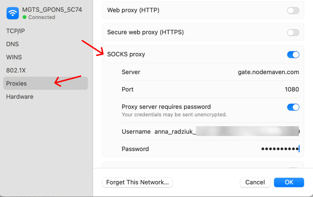 MacOS Proxy Setting | Nodemaven