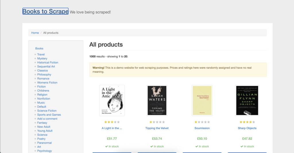 Books to Scrape - ChatGPT Web Scraping | NodeMaven