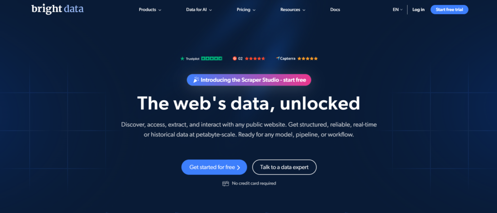 Brightdata homepage