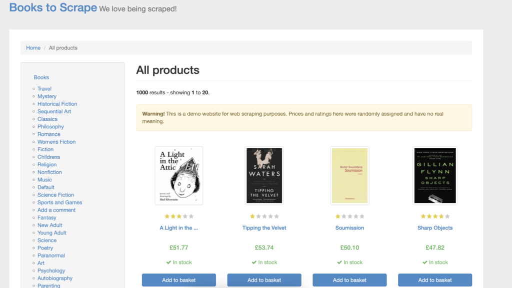 Books to Scrape | Web Scraping tutorial | NodeMaven