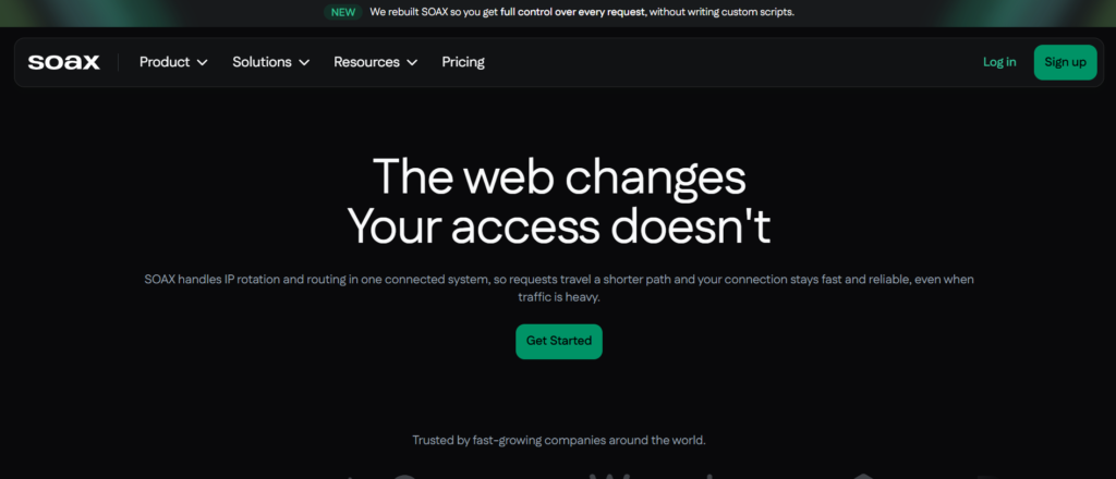 SOAX homepage