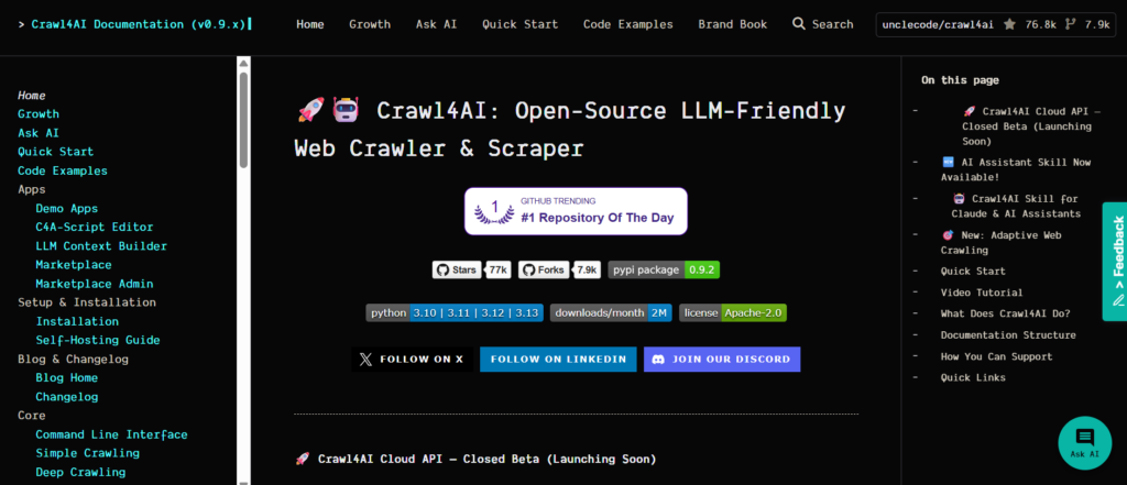 Crawl4AI documentation 