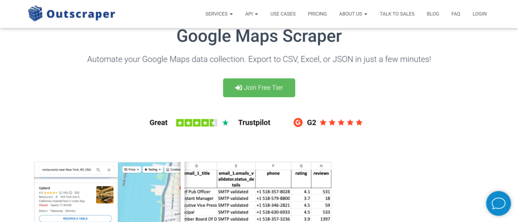 Outscraper homepage