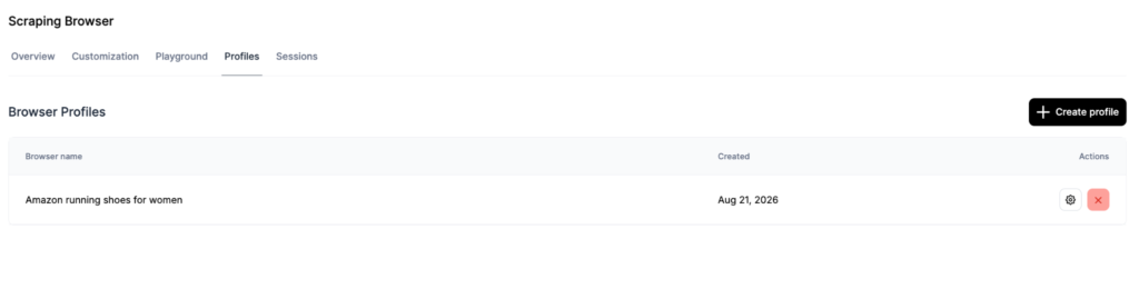 Scraping Browser Guide | Profiles tab | NodeMaven