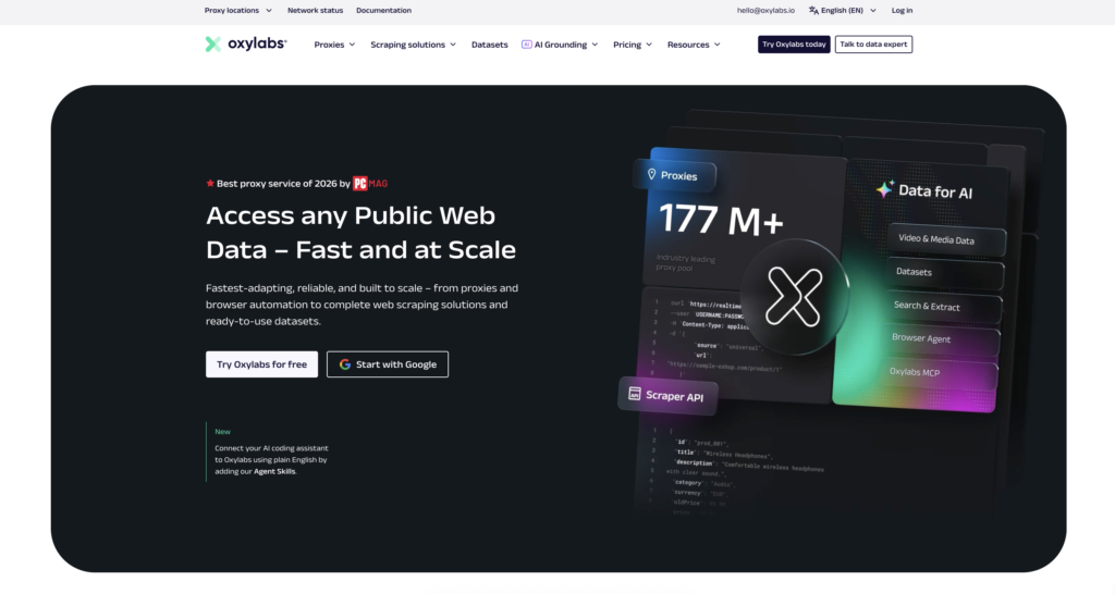 Oxylabs Website Screenshot | Best UK Proxy