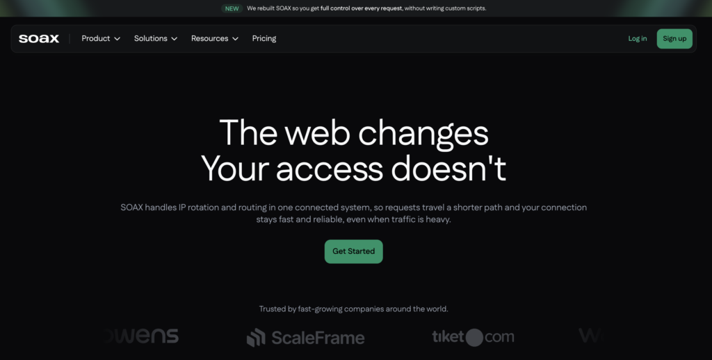 Soax Website Screenshot | Best UK Proxy