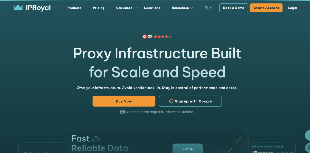IPRoyal Website Screenshot | Best UK Proxy