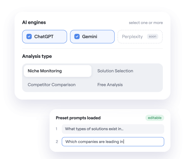 Pick engines and analysis type