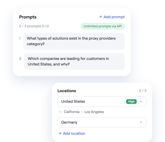 Add prompts and locations